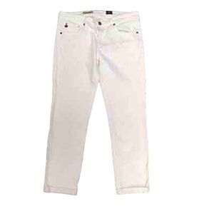 AG slim fit cropped white denim “ Stevie “